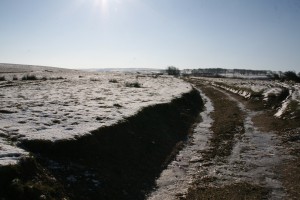 Heading over the moor to The Exmoor Centre in winter